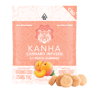 KANHA | Peach 4:1 CBD Gummies – 100mg